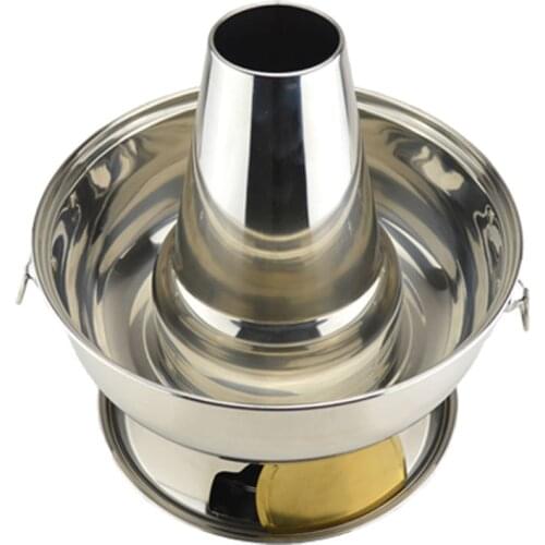 Free shipping 4.5 Liter 36cm Stainless Steel Hot Pot Chinese Charcoal Mongolian Lamb Cooker for Picnic