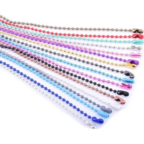 10pcs 1.5mm Ball Bead Chains Fits Key Chain Dolls Label Hand Tag Connector For DIY Necklace Jewelry Making Findings 60cm