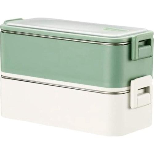 Double-Layered 304 Stainless Steel Lunch Box, Plastic Office Worker Lunch Box, Lunch Box