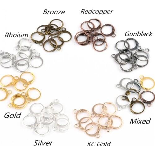 20pcs13x15mm Gold Silver Plated Brass French Earring Hooks Ear Wire Earrings Fitting Setting Base DIY Jewelry Making Accessories