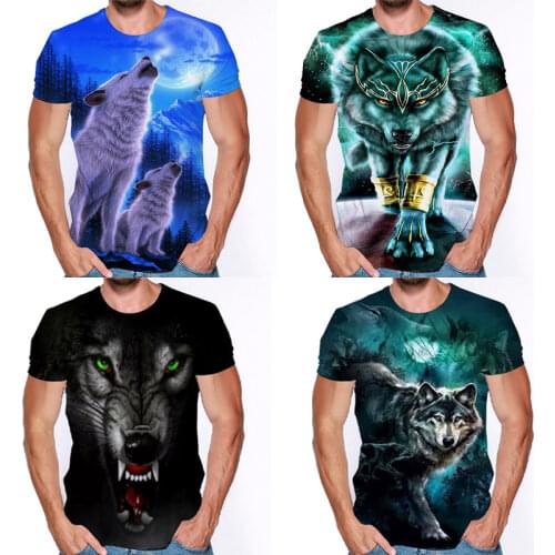 Summer New Wolf series 3D Printed T-shirt Men Brand Short Sleeve Male Cool Tshirt 2021 Fashion Boys Tee Shirt Teens Casual Tops