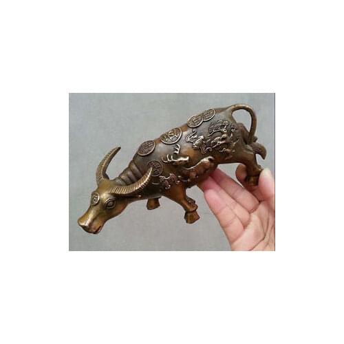 Collection chinese Bronze classical animal Statue Ox Sculpture statues oxen bronze craft Copper sculpture home decoration