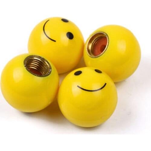 500pcs Smile Face Tire Valve Caps for Auto Motorcycle Bike Tyre Valve Covers Plastic US Valve Stem Caps Car-styling Parts