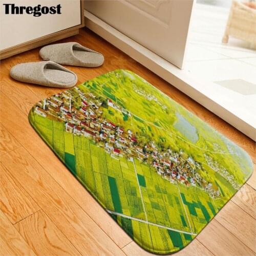 Thregost Scenic Printed Door Mats Indoor Kitchen Rugs Washable 3D Carpet Memory Foam Floor Mat Welcome Doormat Non Slip WC Rug