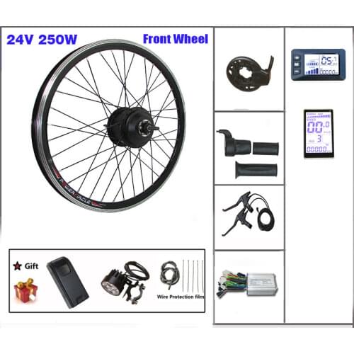 Maxperfect Electric Bike Conversion Kit 24V 250W front hub Motor 16-28/29 inch 700c wheel with LCD Display E-bike Kit No Tax