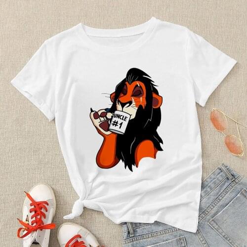 The Lion King Series TShirt Woman Disney Harajuku Punk Style Scar Graphic футболка женская Russia Womens Clothing Free Shipping