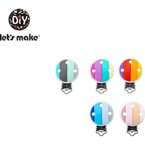 LetS Make 20PCS Food Grade Silicone Cartoon Pacifier Clip Free BPA Silicone Teether Toy For Kid Chewing Necklace Beading DIY