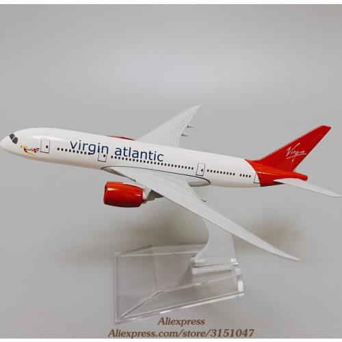 NEW 15cm Metal Air British Virgin Atlantic Airways Boeing 787 B787 Airline Plane Model Airplane Model w Stand Diecast Aircraft