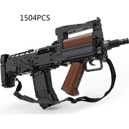 Simulation modern military weapon Building Blocks shotting Gun Groza Assault rifles Bricks Model BO Toys with bullets collection