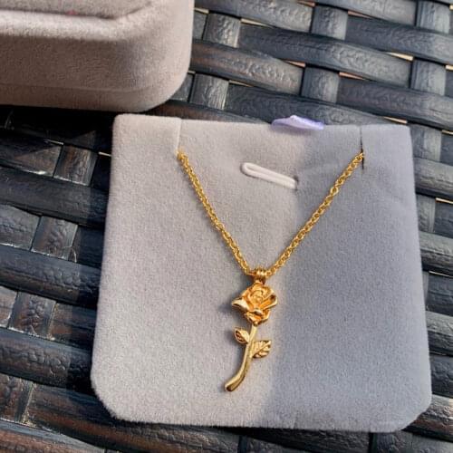 Fashion Rose Flower Charm Pendant Necklaces For Women Gold Color Chains Necklace Statement Party Gifts Jewelry Wholesale