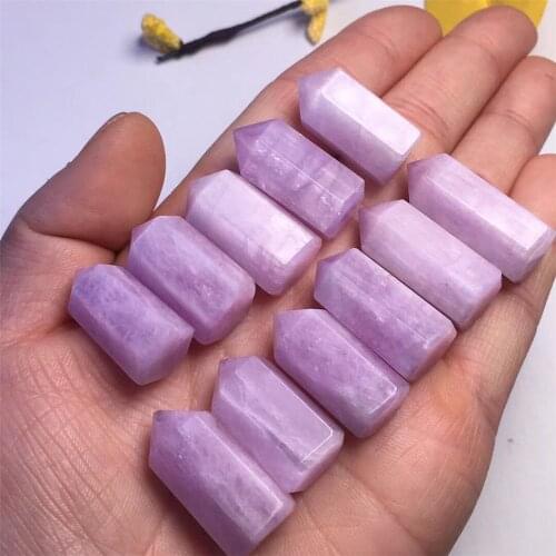 Natural Small Kunzite Point Hexagonal Prism Home Decoration Ornament Crystal Healing Stone Jewelry Gift