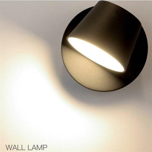 Nordic Simple Modern LED Wall Light Fixtures Rotating Bedside Wall Lamp Iron Creative Switch Read Wall Sconce Home Lighting