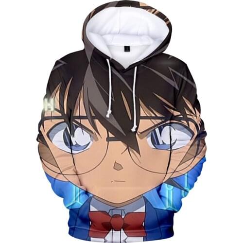 New Detective Conan 3D Cartoon Hoodie Men and Women Fashion Childrens Sweatshirts Kids Popular 3D Pullover Adult Sweatshirts