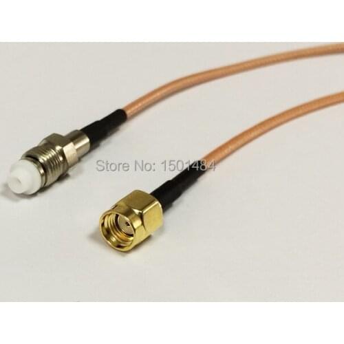 New RP-SMA Male Plug Connector Switch FME Female Jack Convertor RG316 Cable 15CM 6" Adapter