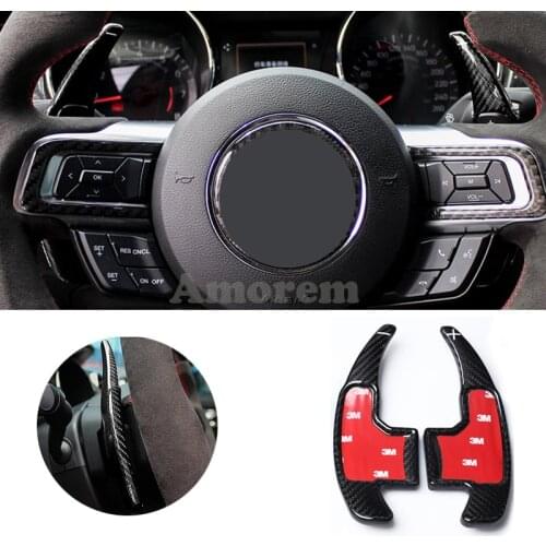 T-Carbon Paddle Shift For Ford Mustang EcoBoost GT GT500 Shelby GT 350 2015-2020 Steering Wheel Gearbox Extension Shifter