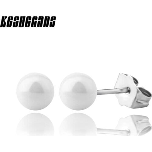 Hot Sale 5mm Simulated Pearl Stud Earrings Make By Ceramic Healthy Material Classic Black & White Color Elegant Women Jewelry