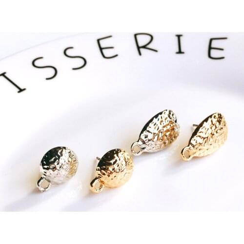 Gold White K Plated Earring Setting Ear Drop Stud Accessories DIY Material Handmade Craft Jewelry Components 10pcs