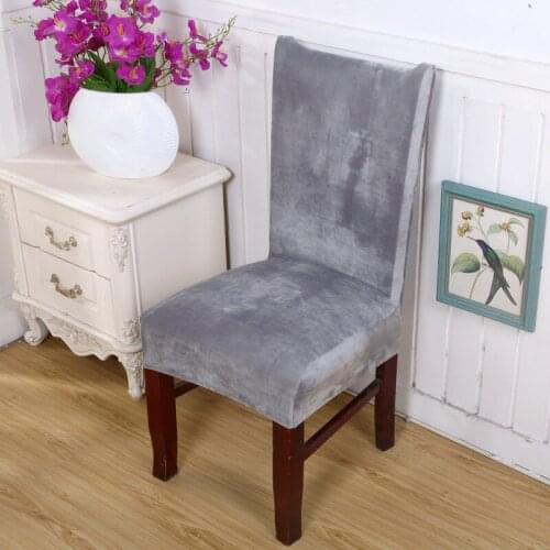 Spandex Velvet Dining Chair Cover 100% Polyester Solid Anti-Dirty Chair cover Decoration Home Hotel Part Case