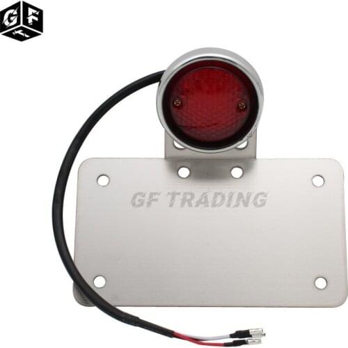 Steel Motorcycle License Plate Frame Bracket Holder W/ Brake Tail Light for Harley Licesnce Plate Holder Bobber Rear Stop Light