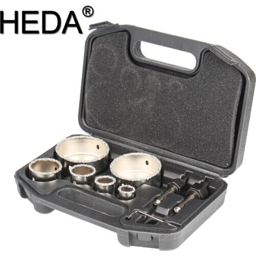 22-73mm 9Pcs/Set Triangular Shank Carbide Alloy Hole Saw Drill Bit Power Tools Kit For Cutting Ceramic Tile Mable Glass