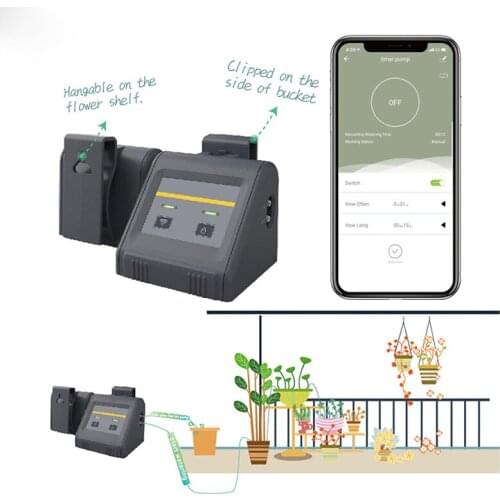 WiFi Smart Outdoor Garden Watering Irrigation System Automatic Water Pump Timer Drip Controller Smart Life APP Control Monitor