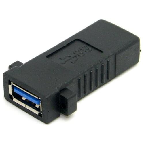 USB 3.0 Female to Female Extension Exteder Coupler Adapter with Panel Mount Holes connector