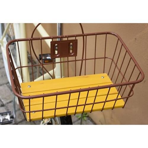 Bicycle Retro Bike Basket Brown Color Metal Durable Portable Cycling Accessories City Bike Parts