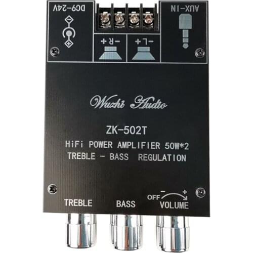 ZK-502T TPA3116D2 Bluetooth 5.0 Subwoofer Amplifier Board 2.0 Channel High Power o Stereo Amplifier Board 2X50W