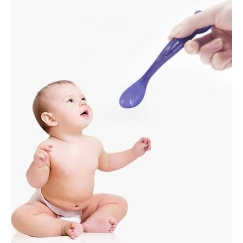 10pcs/lot Baby Temperature-sensitive Color Cute Bear Spoon Can Sense Temperature Of Food To Prevent Accidental Injury OK 0929