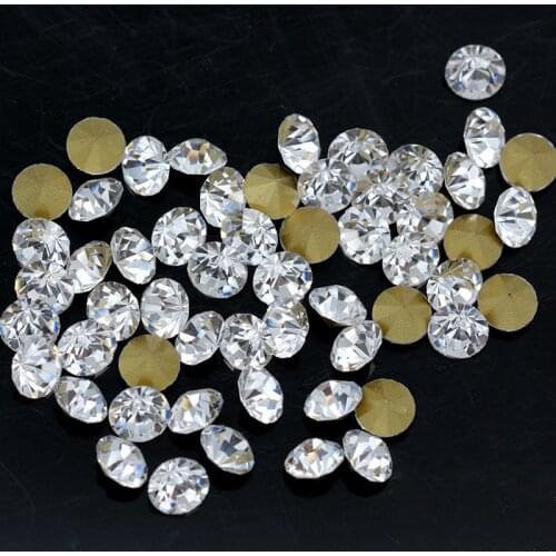 1440p ss2-ss20 cone round clear Pointed back Czech crystal glass rhinestone jewels nail art decoration shoes clothes accessories