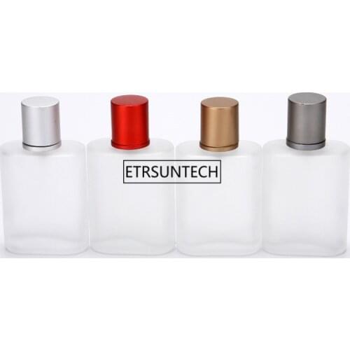 50pcs 35ml Frosted Glass Spray Perfume Bottle Refillable Portable Empty Glass Automizer F2176
