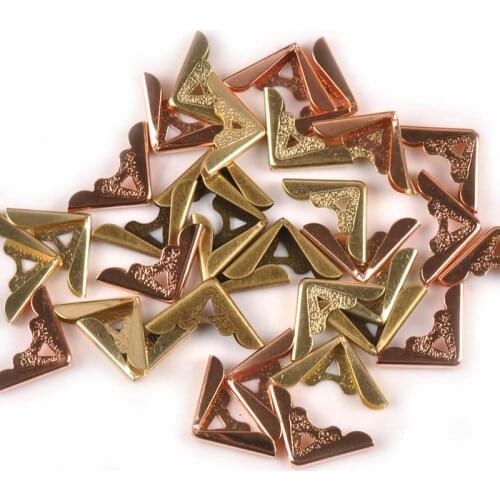 50Pcs Mixed Books Corner Diy Metal Photo Albums Menus Folders17x17x2.5mm Corners Protectors For Scrapbooking Accessories C2201