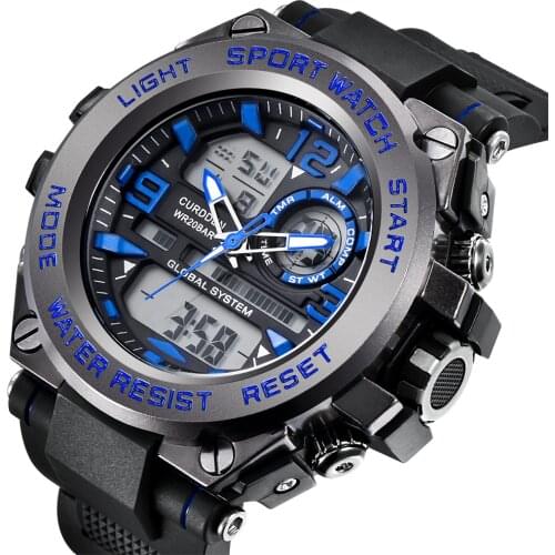 Brand Digital Watches Men Sports Chronograph Oversized Dial Watch With Box Men MilitaryDual time Watch Relojes Lujo Marcas Men