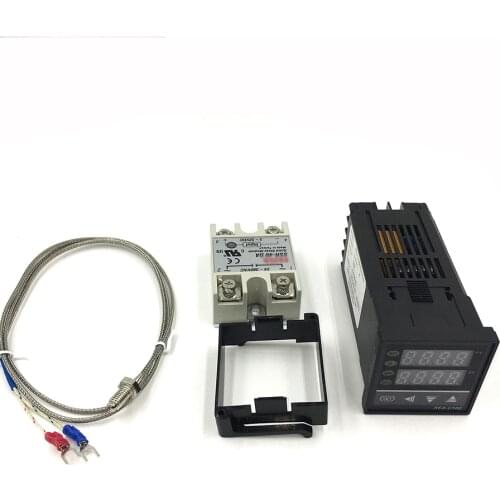 Digital PID Thermostat Temperature Controller digital REX-C100 SSR output + 40A SSR Relay + K Thermocouple Probe
