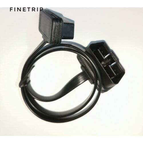 100cm 60cm Flat Thin As Noodle OBD2 OBDII OBD 16Pin ELM327 Male To Female Elbow Extension Cable Diagnostic Scanner Connector