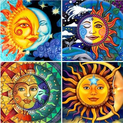 EverShine Full Square Diamond Embroidery Landscape 5D DIY Diamond Painting Sun Mosaic Abstract Picture Cross Stitch Wall Art