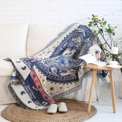 European Modern Throw Blanket Sofa Cobertor Hanging Tapestry for Sofa Bed Plane Travel Blanket Mysterious Pattern Cover Blanket