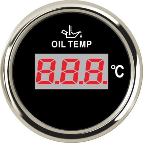 2" 52mm Oil Temp Temperature Gauge Meter Indicator 50-150 degree For Auto Motorcycle Car Boat Yacht Celsius 12V 24V LED pointer