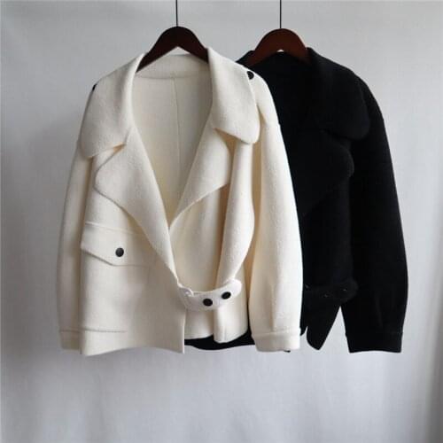 Double-Sided Knitted Cardigan Women Clothing Autumn Winter 2021 New Korean Temperament Sweater Female Loose Jacket Trend H1711