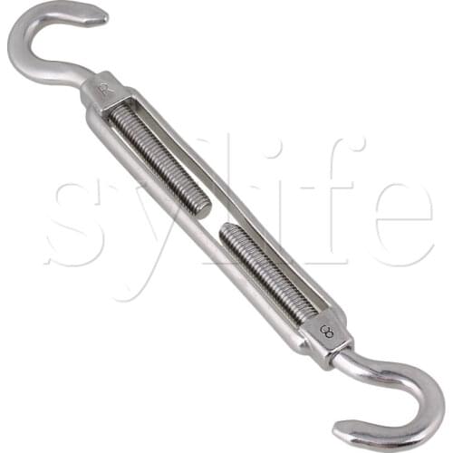 M8 European Style Hook&Hook Turnbuckle Wire Rope Tension 304 Stainless Steel