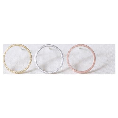 SMJEL Fashion Accessories Jewelry Brushed Circle Earrings for Women Simple Geometric Round Earring oorbellen Pendients S022