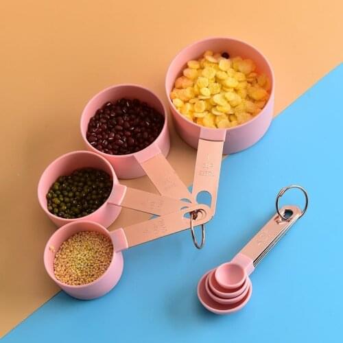 8Pcs Set Stainless Steel Measuring Spoons with Scale Baking Accessories Measuring Tools Tea Coffee Flour Sugar Measuring Cups