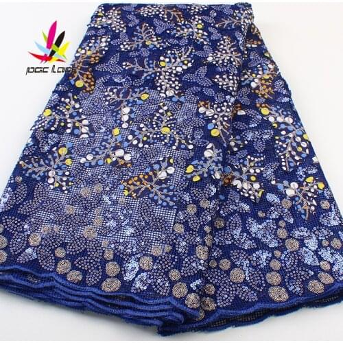 Ankara Sequins Nigerian Net Lace 2021 High Quality African Tulle Mesh Wedding Fabric For Dress