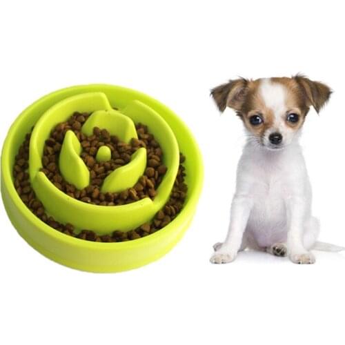 New Hot Sell 1Pcs Water Bowl No Gulp Bloat Bowl Choke Pet Dog Cat Slip Slow Feeder Anti Feed Dish ABS Material Dog Supplies