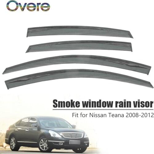 Overe 4Pcs/1Set Smoke Window Rain Visor For Nissan Teana J32 2008 2009 2010 2011 2012 Awnings Shelters Guard Accessories