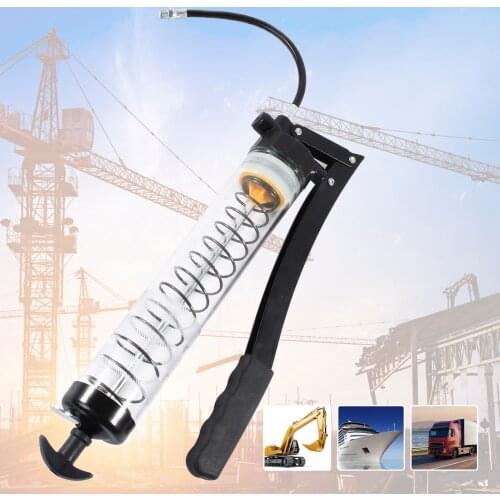 600CC Manual Control Car Professional Grip Grease Gun Aluminium Alloy Operated Grease Gun Kit Tool Oil Filling Equipment Steel