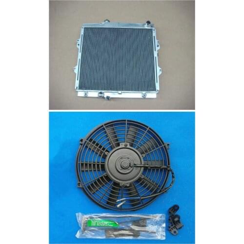 Aluminum alloy radiator +16" fan for Toyota Hilux RZN149 RZN154 RZN169 RZN179 2.7L 1997-2005 brand new
