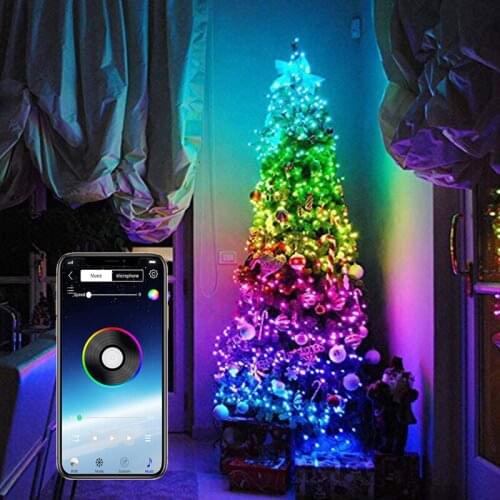 Christmas Tree Decoration Light Smart Custom LED String Lights Phone App Control Light For Christmas Garden Party Wedding Decor