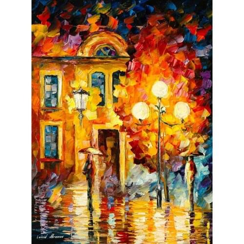 Hand painted Palette knife painting belated meeting oil on canvas modern art Landscape for room decor