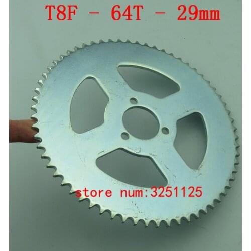 T8F Silver Rear chain Sprocket 29mm 64T Tooth For 47cc 49cc Pocket Bike Mini Quad ATV Motor Mini Pit Dirt Motard and Bikes